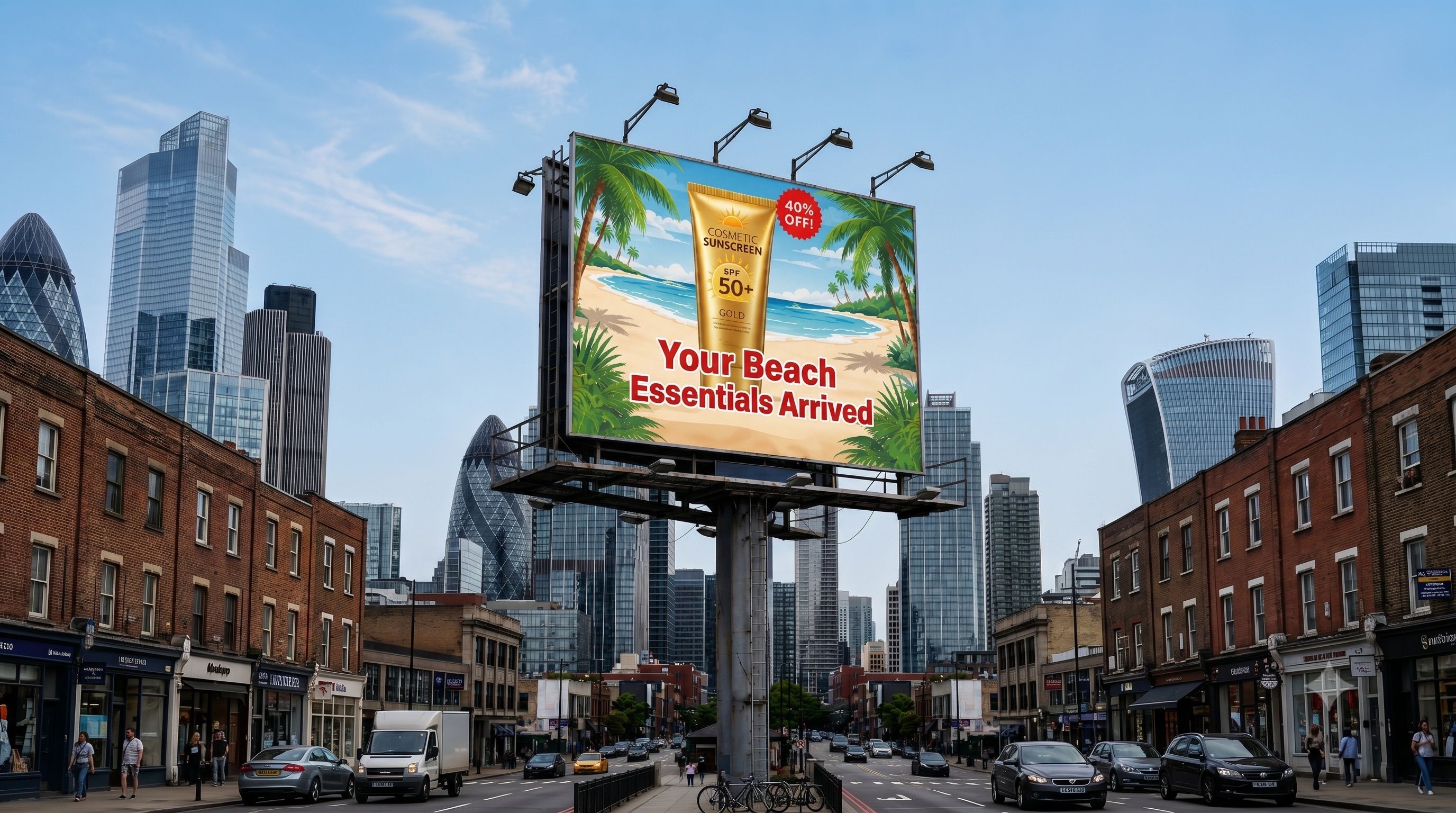 Traditional billboard in the city