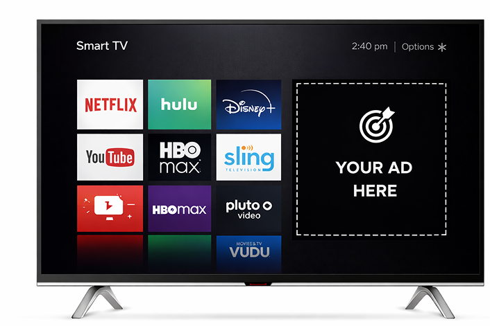 Connected TV advertising illustration