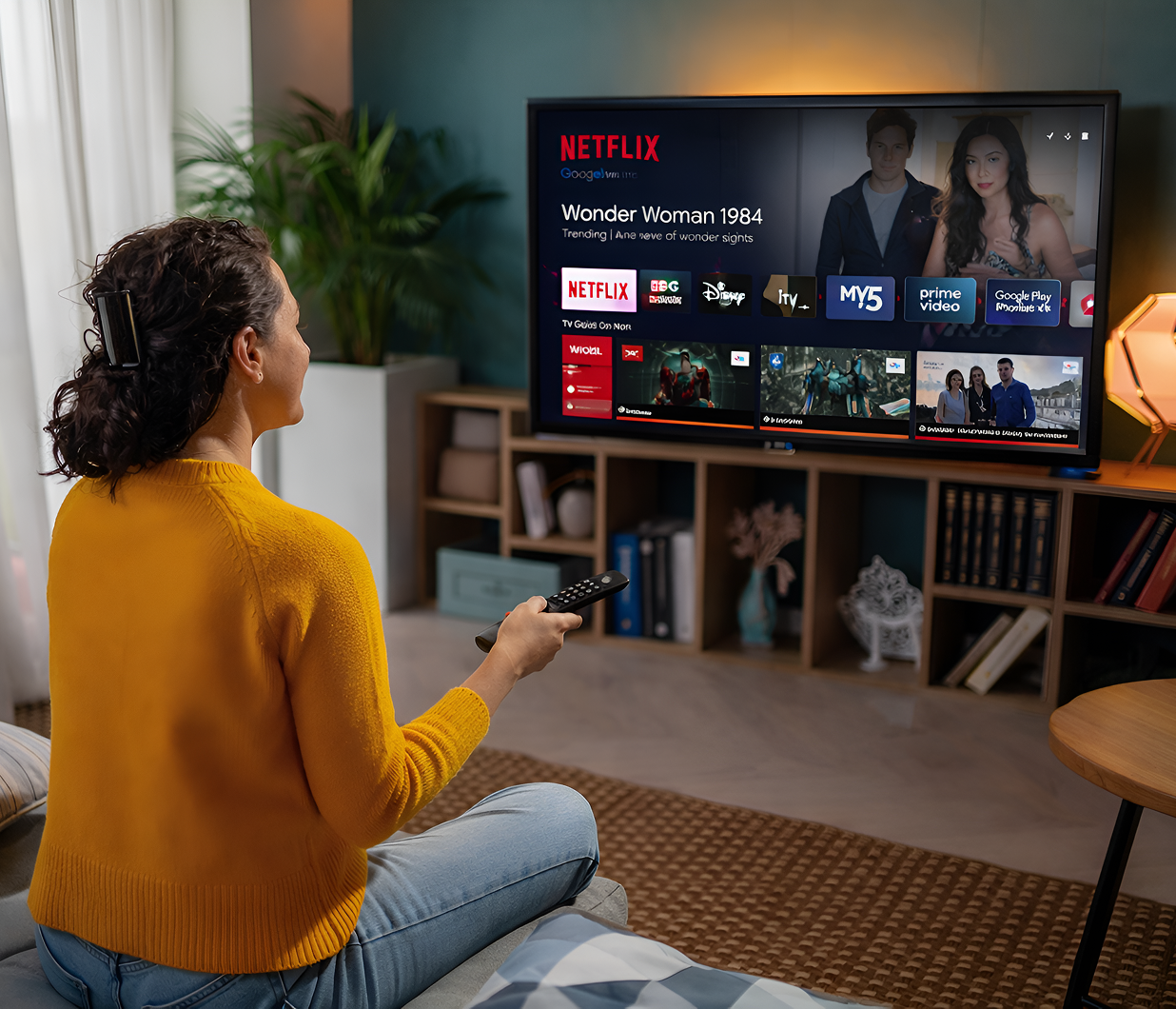 Viewer watching a streaming interface